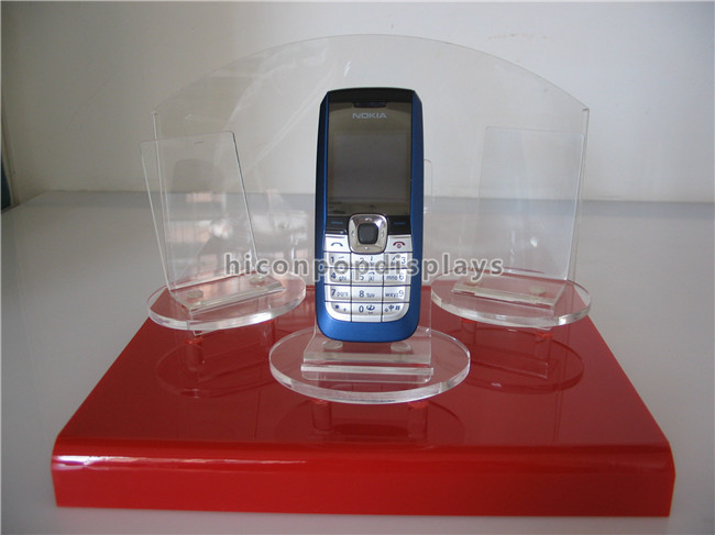 Κινητό Countertop ραφιών επίδειξης καταστημάτων σαφές ακρυλικό για τη διαφήμιση Smartphones
