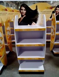 Κίνα Wood flooring movable hair care shampoo display stand προμηθευτής
