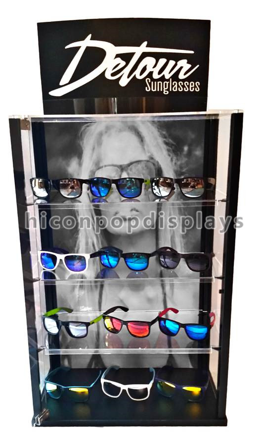 Ακρυλική στάση επίδειξης γυαλιών κλειδώματος διαφήμισης λιανικών καταστημάτων Eyewear περίπτωσης επίδειξης επιτραπέζιων κορυφών