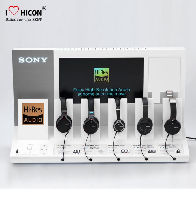 Κοu'φώματα επίδειξης μαγαζί λιανικής πώλησης ακουστικών στάσεων επίδειξης εξαρτημάτων μάρκετινγκ αγοραστών